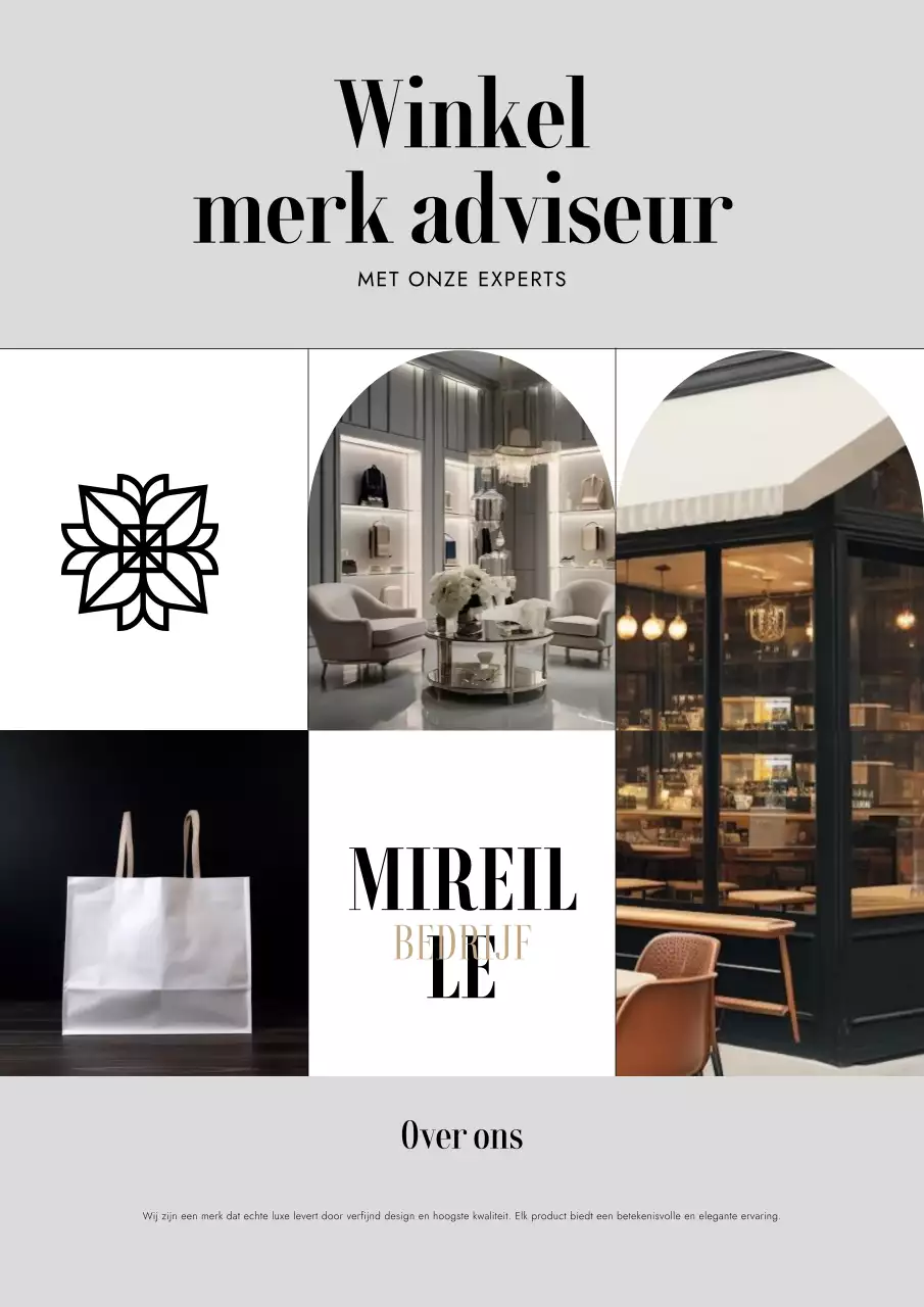 Grijze elegante merkreclame