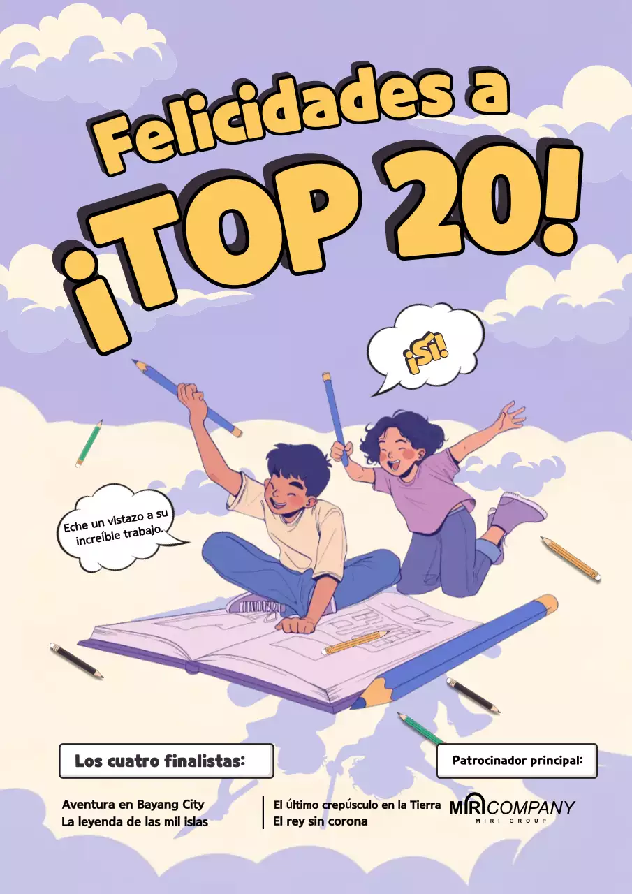 Anuncio de concurso de cómic morado