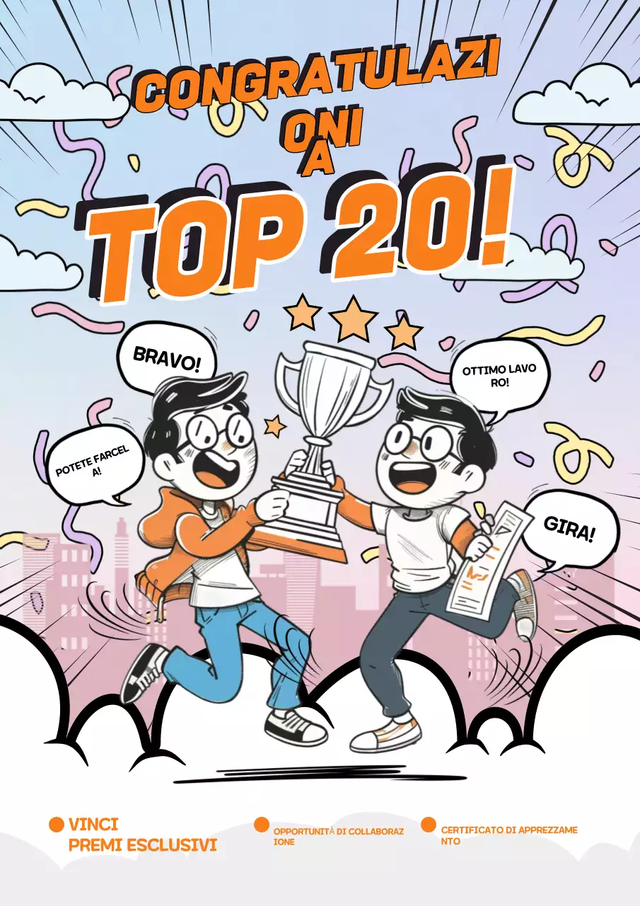 Annuncio della celebrazione del fumetto arancione