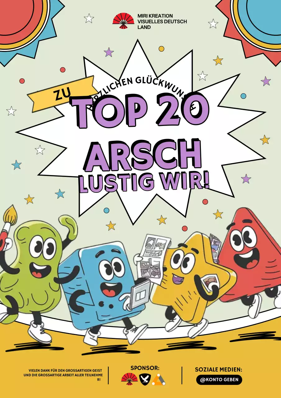 Ankündigung eines bunten Comic-Wettbewerbs