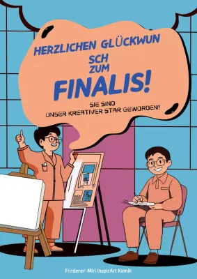 Orange Comic-Kunst Ankündigung