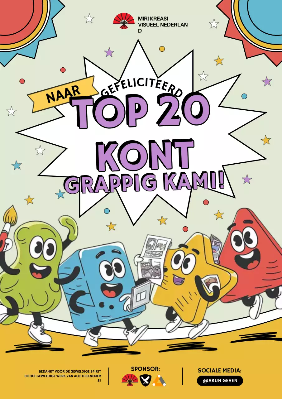 Aankondiging kleurrijke stripwedstrijd