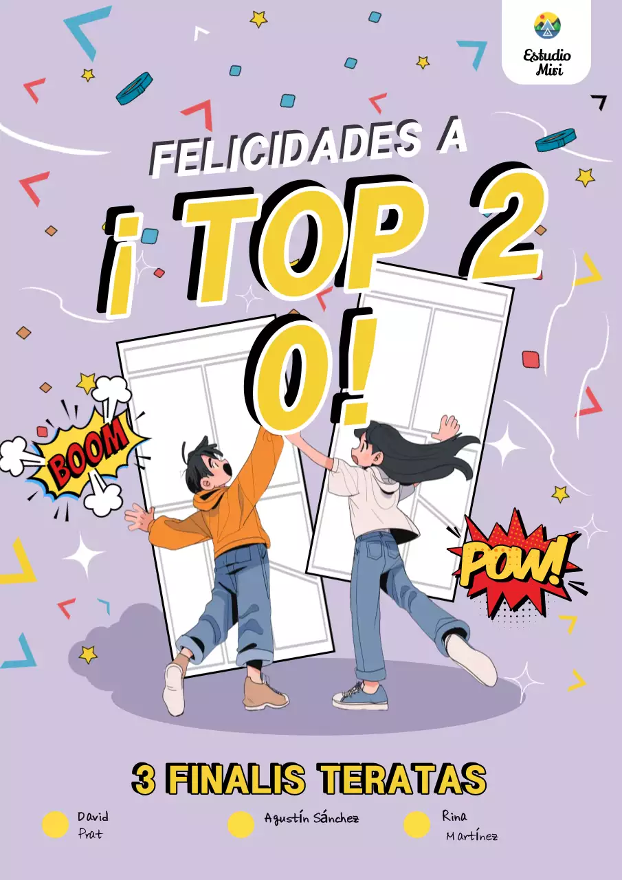 Anuncio de concurso de cómic morado