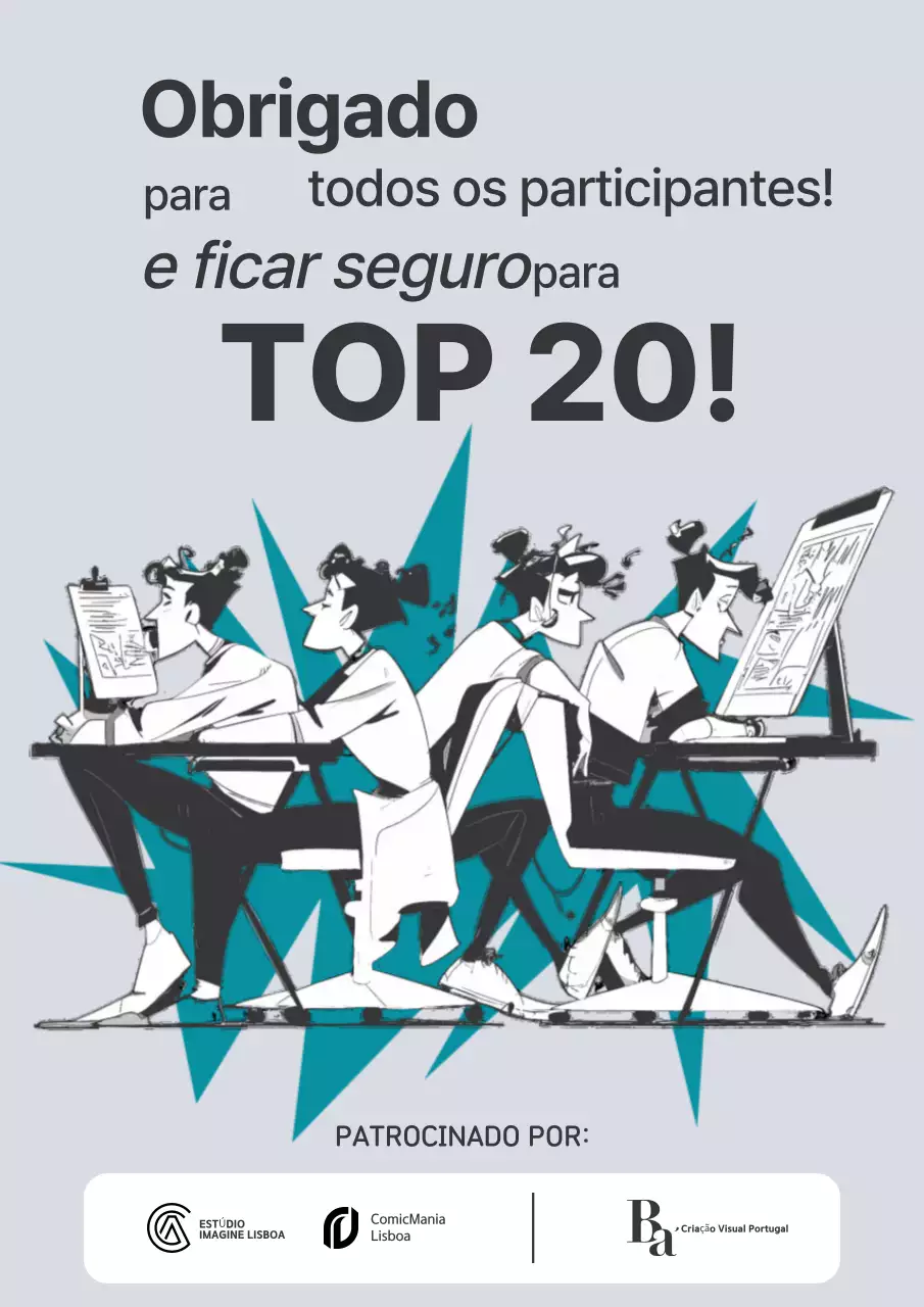 Anúncio de Arte em Banda Desenhada Cinzenta