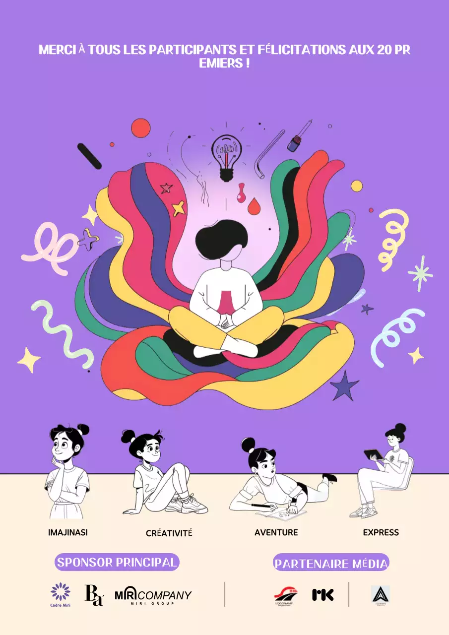 Annonce de l'imagination créative en violet