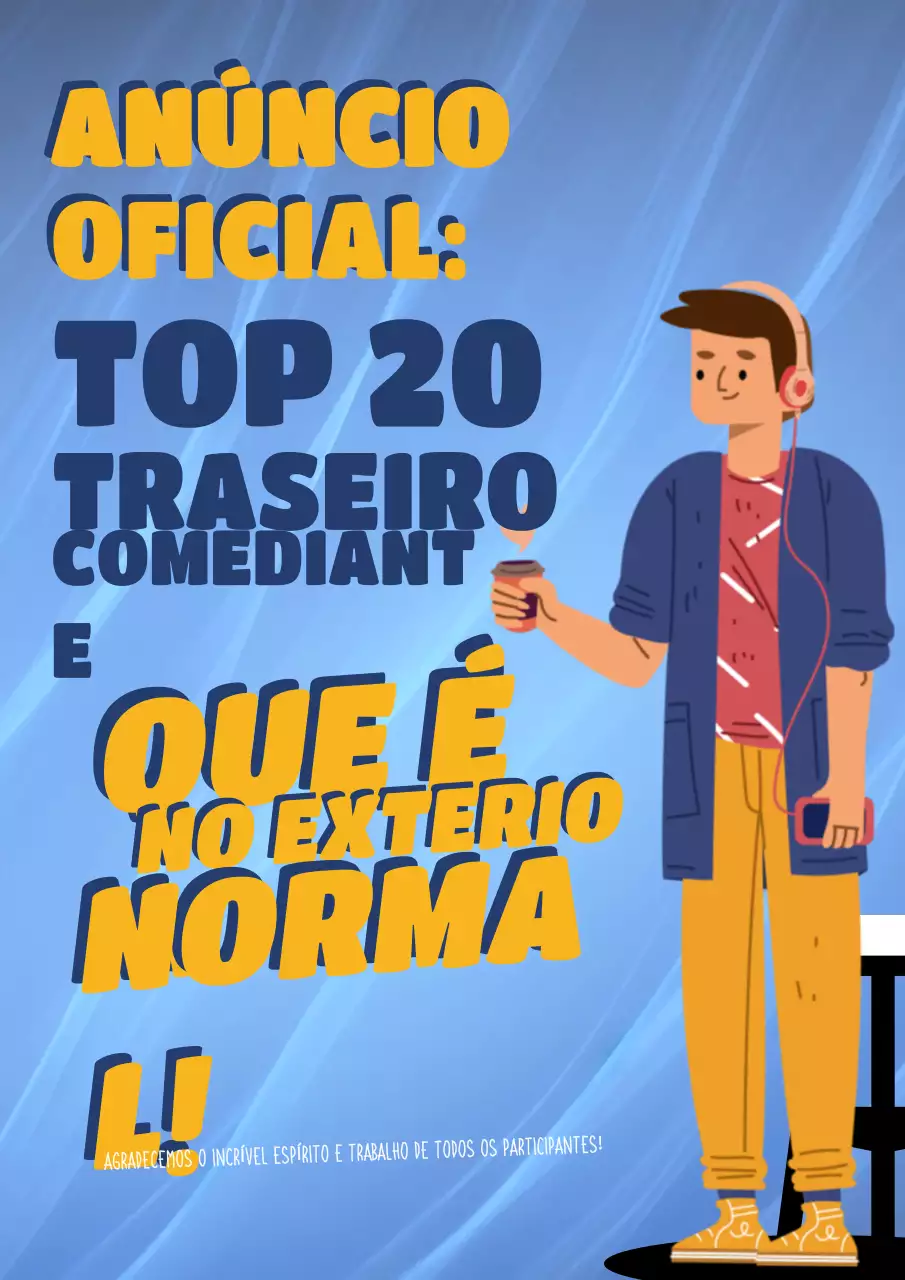 Anúncio do concurso de banda desenhada azul