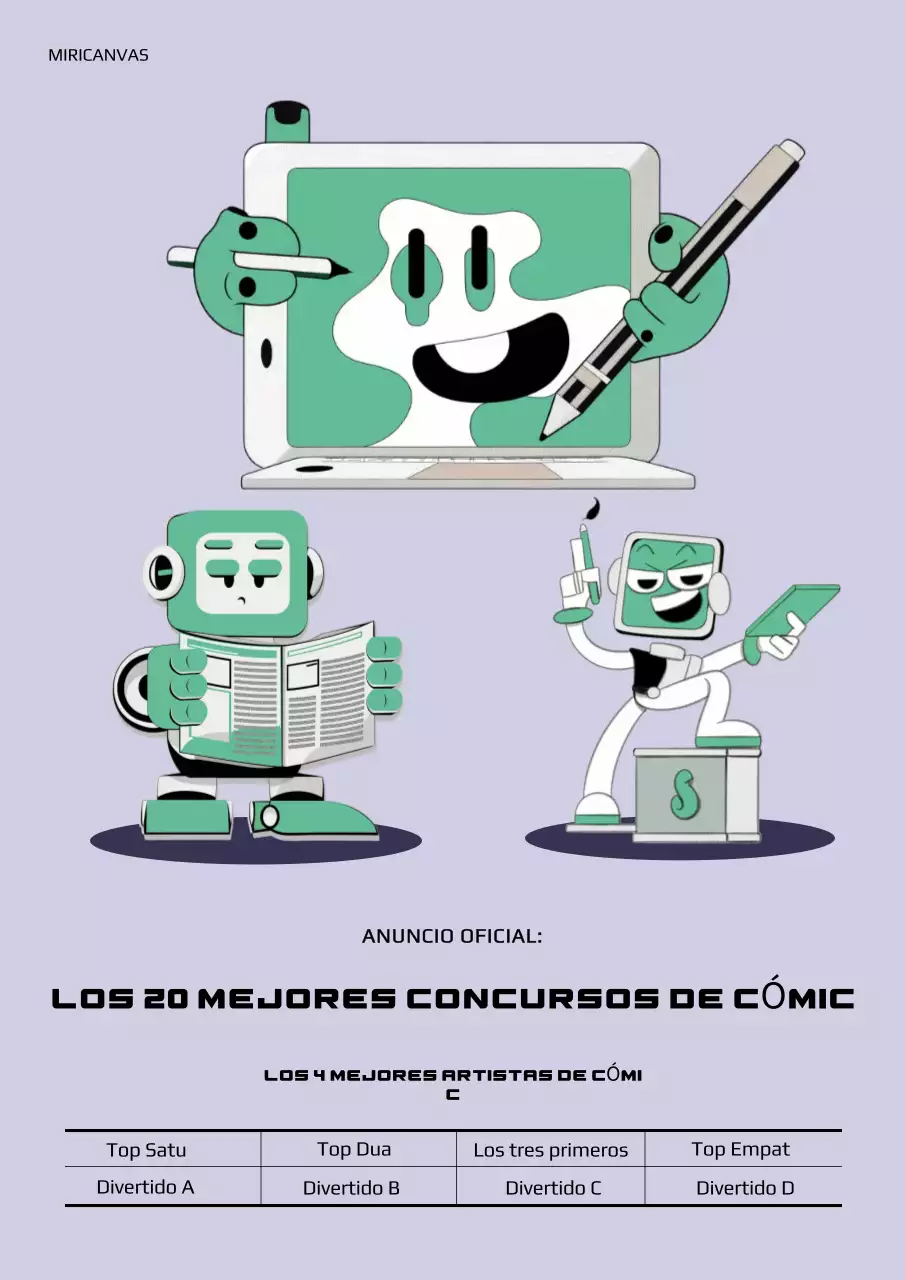 Anuncio de concurso de cómic verde