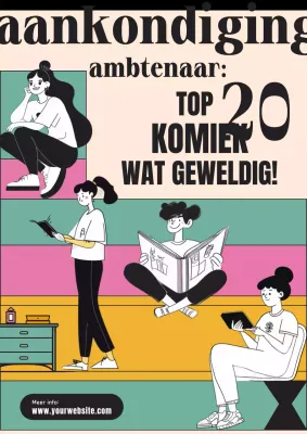 Kleurrijke stripwedstrijd aankondiging