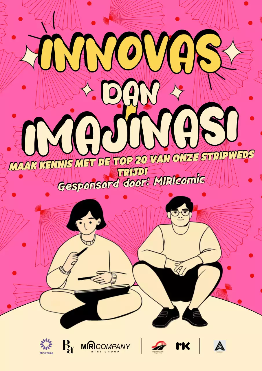 Advertentie voor roze stripwedstrijd