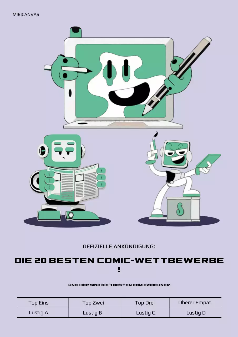 Ankündigung des grünen Comic-Wettbewerbs