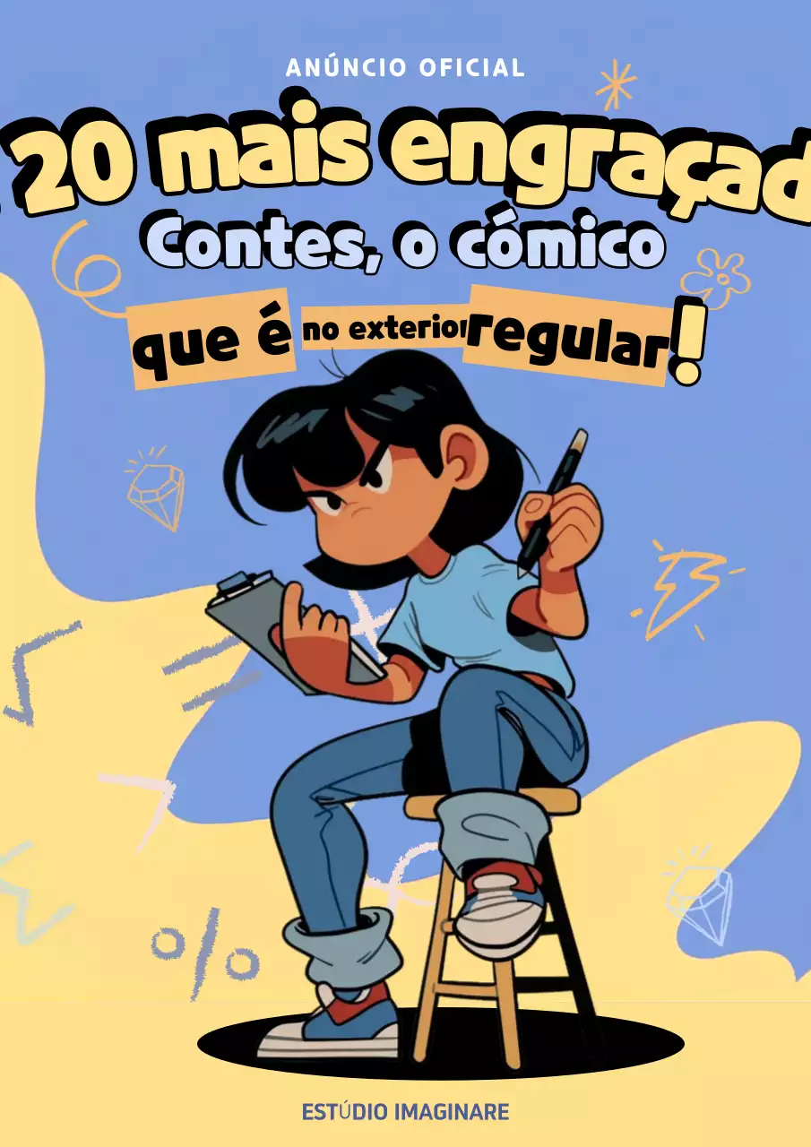 Anúncio da banda desenhada azul