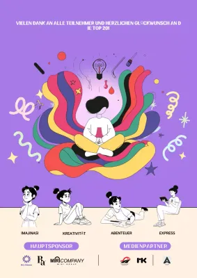 Lila Kreative Vorstellungskraft Ankündigung