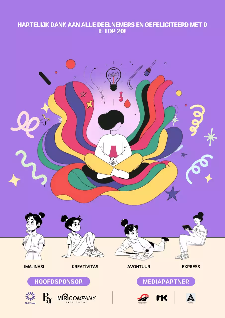 Paarse Creatieve Verbeelding Aankondiging