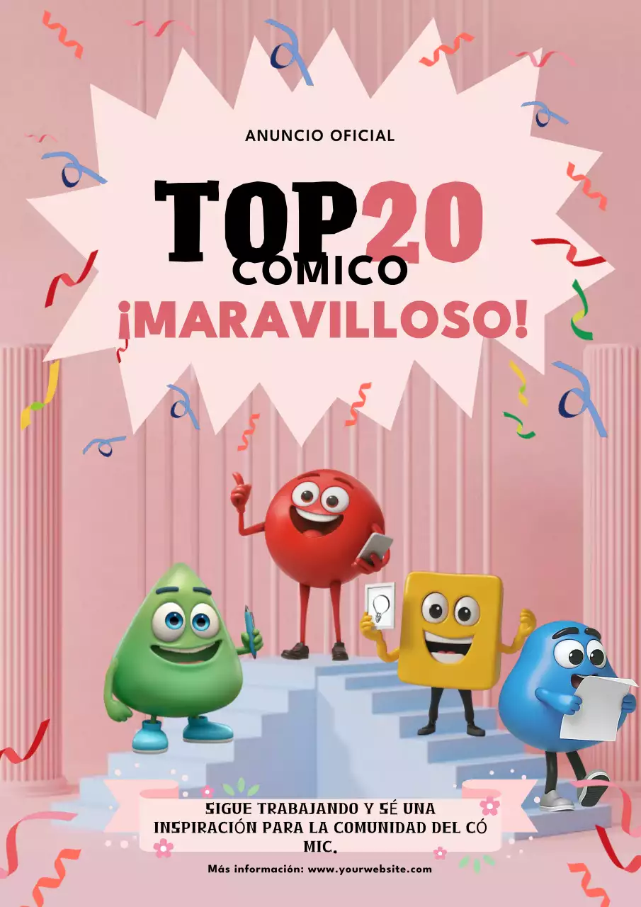 Cómic lúdico rosa Anuncio