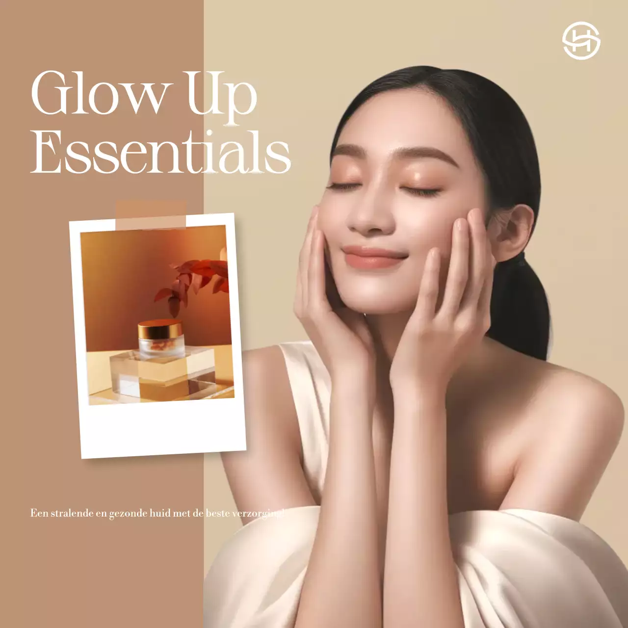 Advertentie voor Beige Elegante Huidverzorging