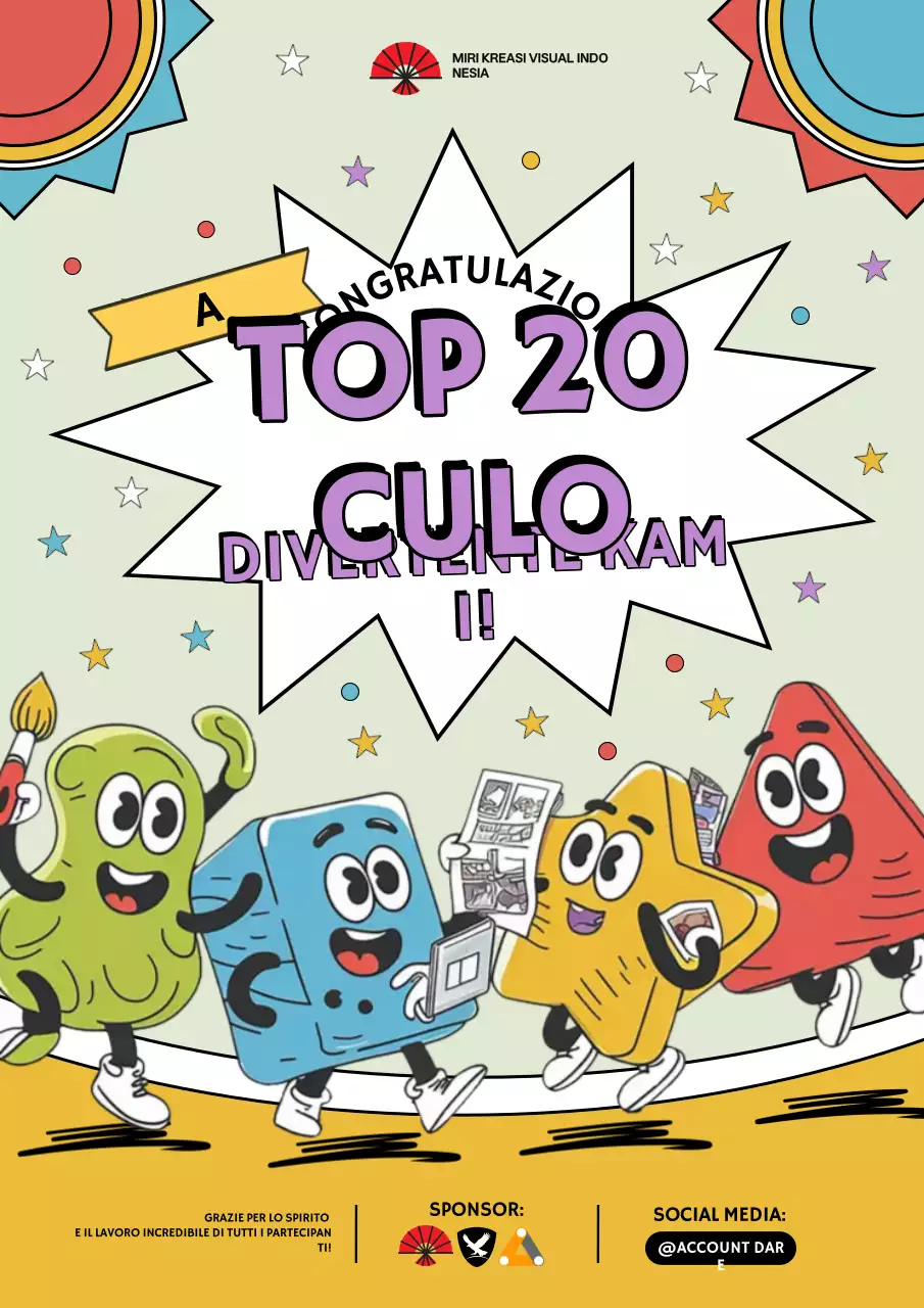 Annuncio di concorso per fumetti colorati