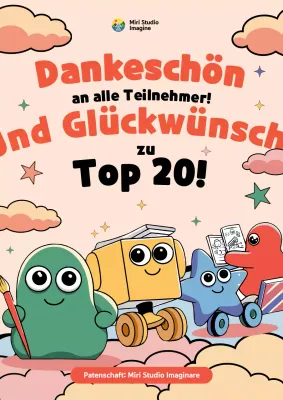 Bunte verspielte Cartoon-Ankündigung