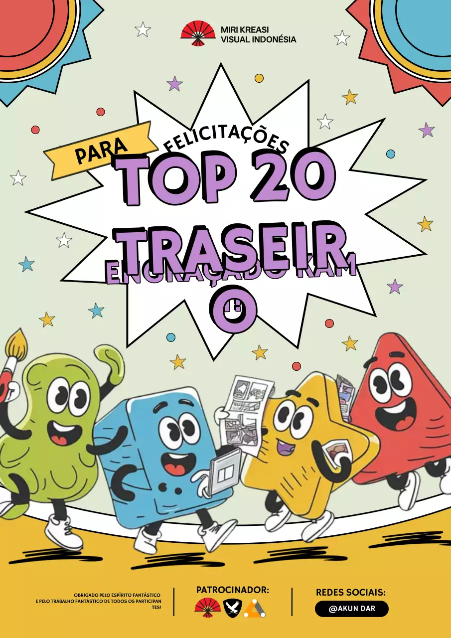 Anúncio do concurso de banda desenhada colorida