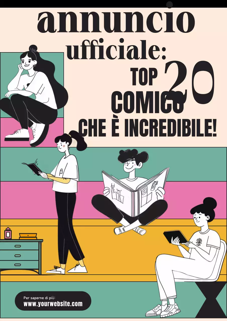 Annuncio del concorso "Fumetti colorati