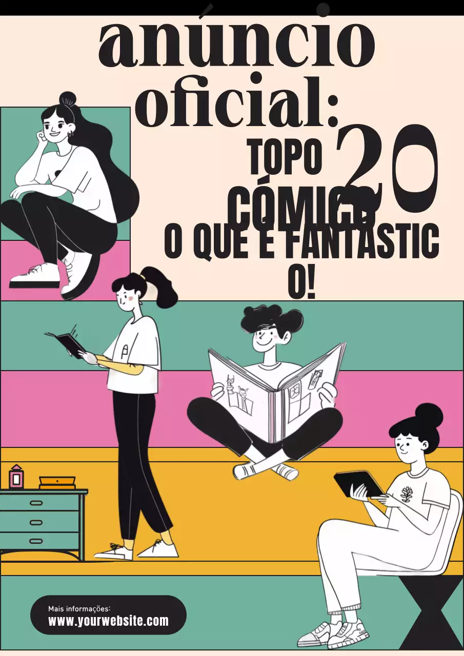 Anúncio do concurso de banda desenhada colorida