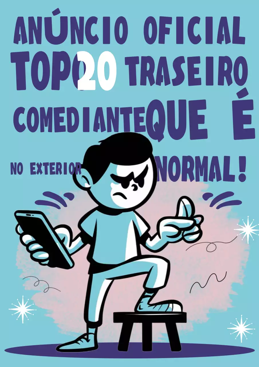 Anúncio do concurso de banda desenhada azul