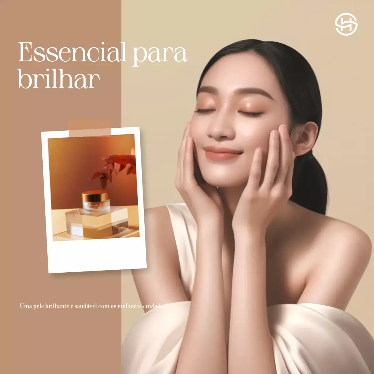 Anúncio de cuidados de pele Beige Elegant