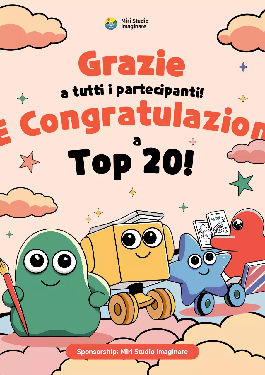 Annuncio colorato e giocoso di un cartone animato