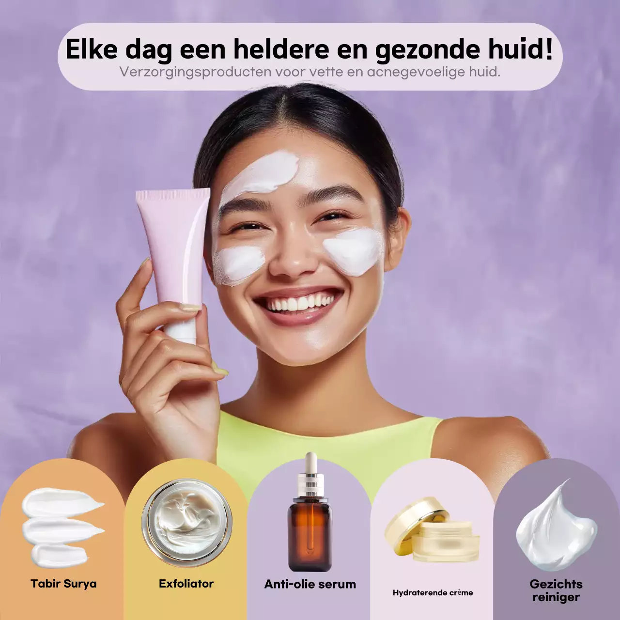 Paarse moderne huidverzorging Advertentie