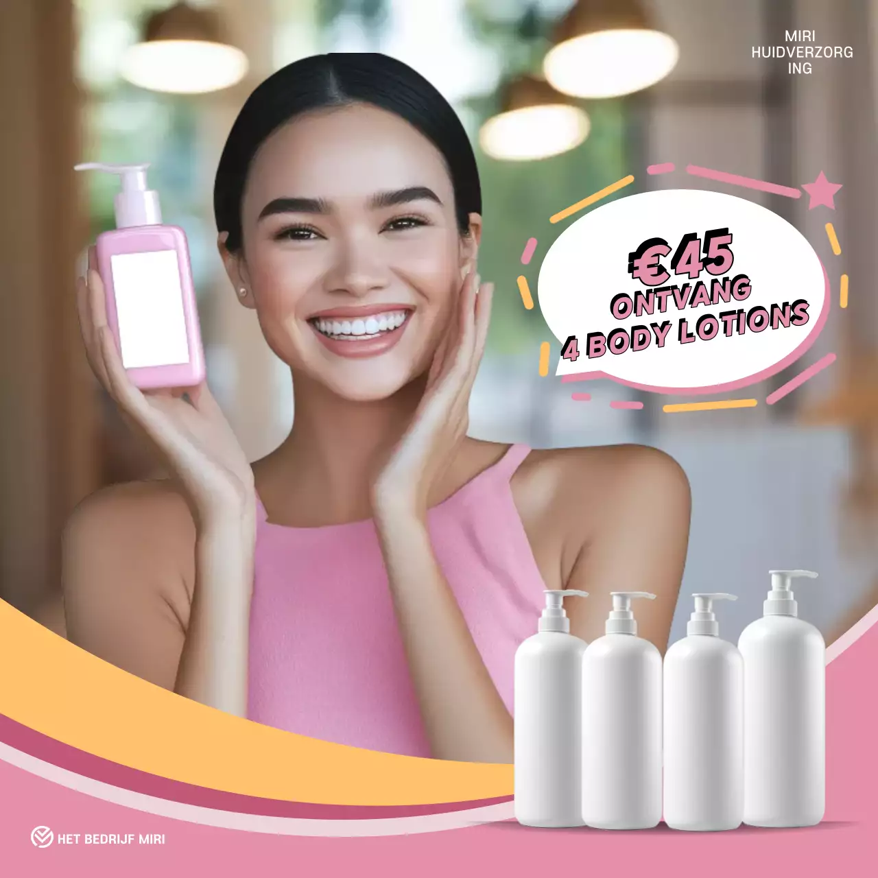 roze moderne huidverzorging promotie