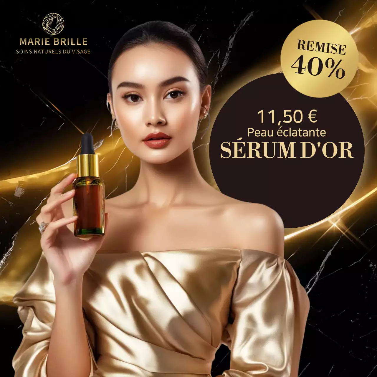 Gold Elegant Skincare Advertisement