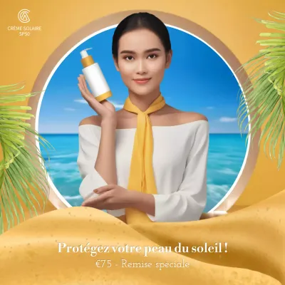 Yellow Modern Skincare Advertisement