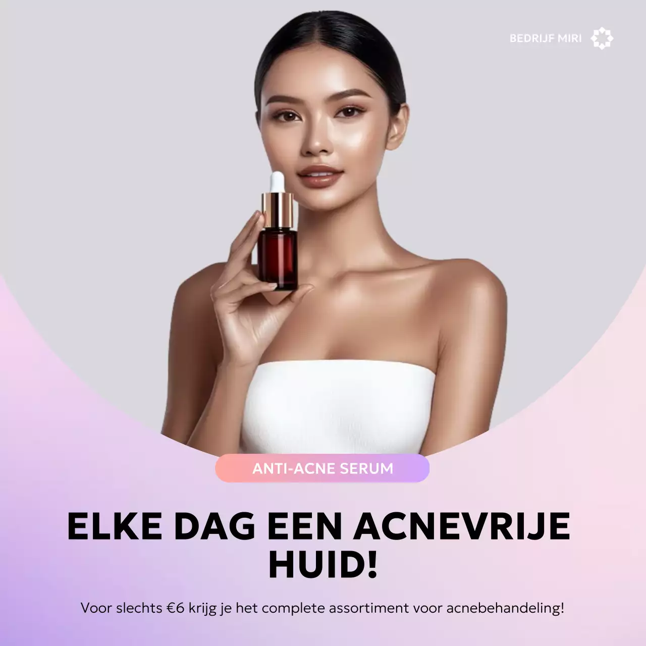 Advertentie voor roze moderne huidverzorging