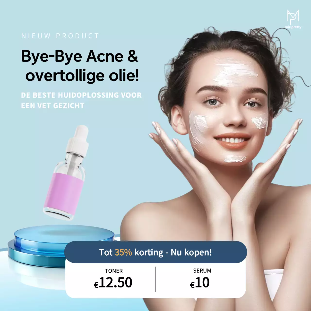 Blue Modern Huidverzorging Advertentie