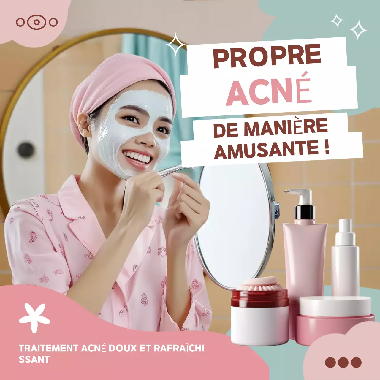 Publicité pour les soins de la peau Pink Modern Skincare