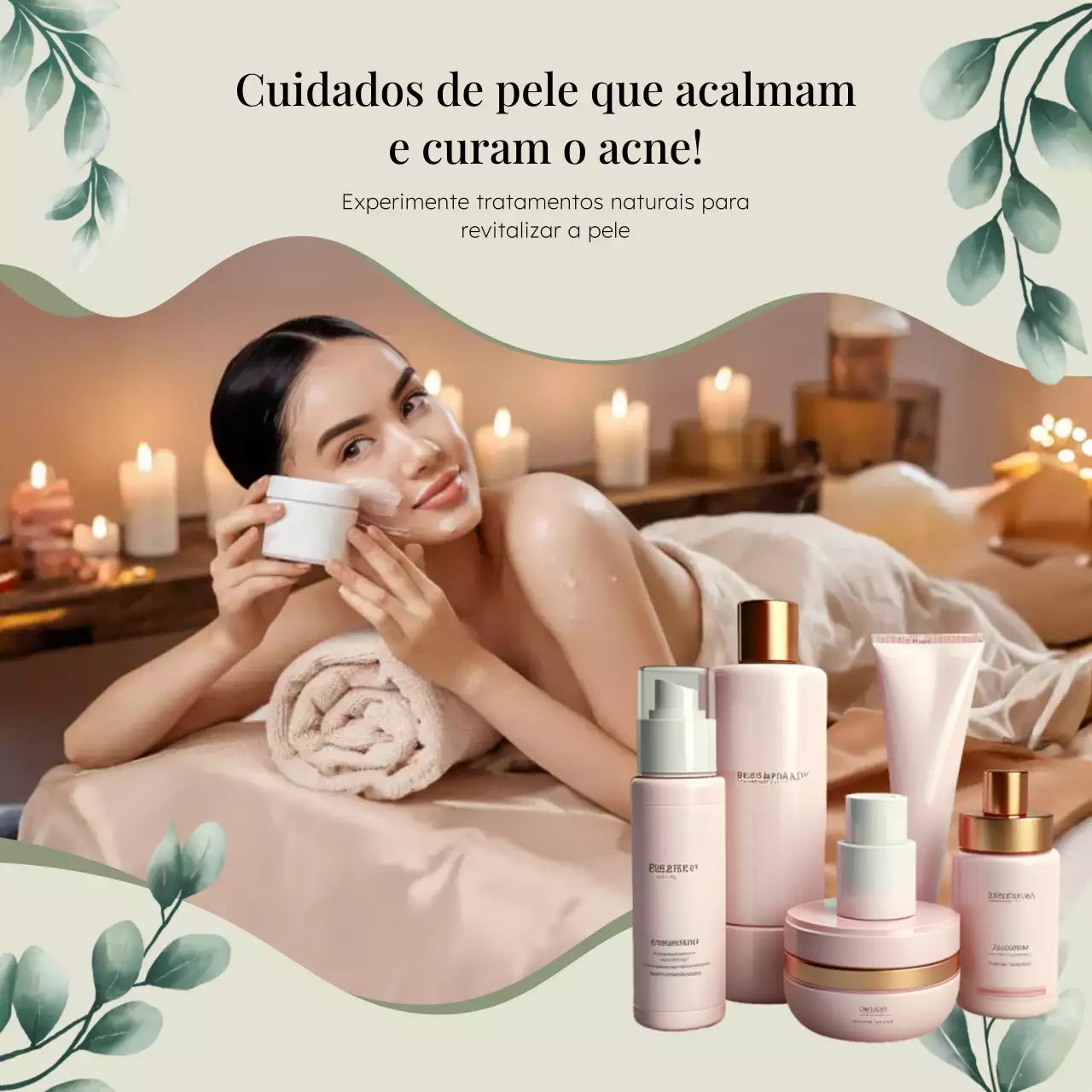 Anúncio de cuidados de pele Beige Elegant
