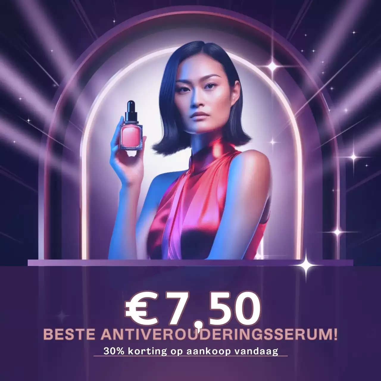 Paarse moderne huidverzorging Advertentie