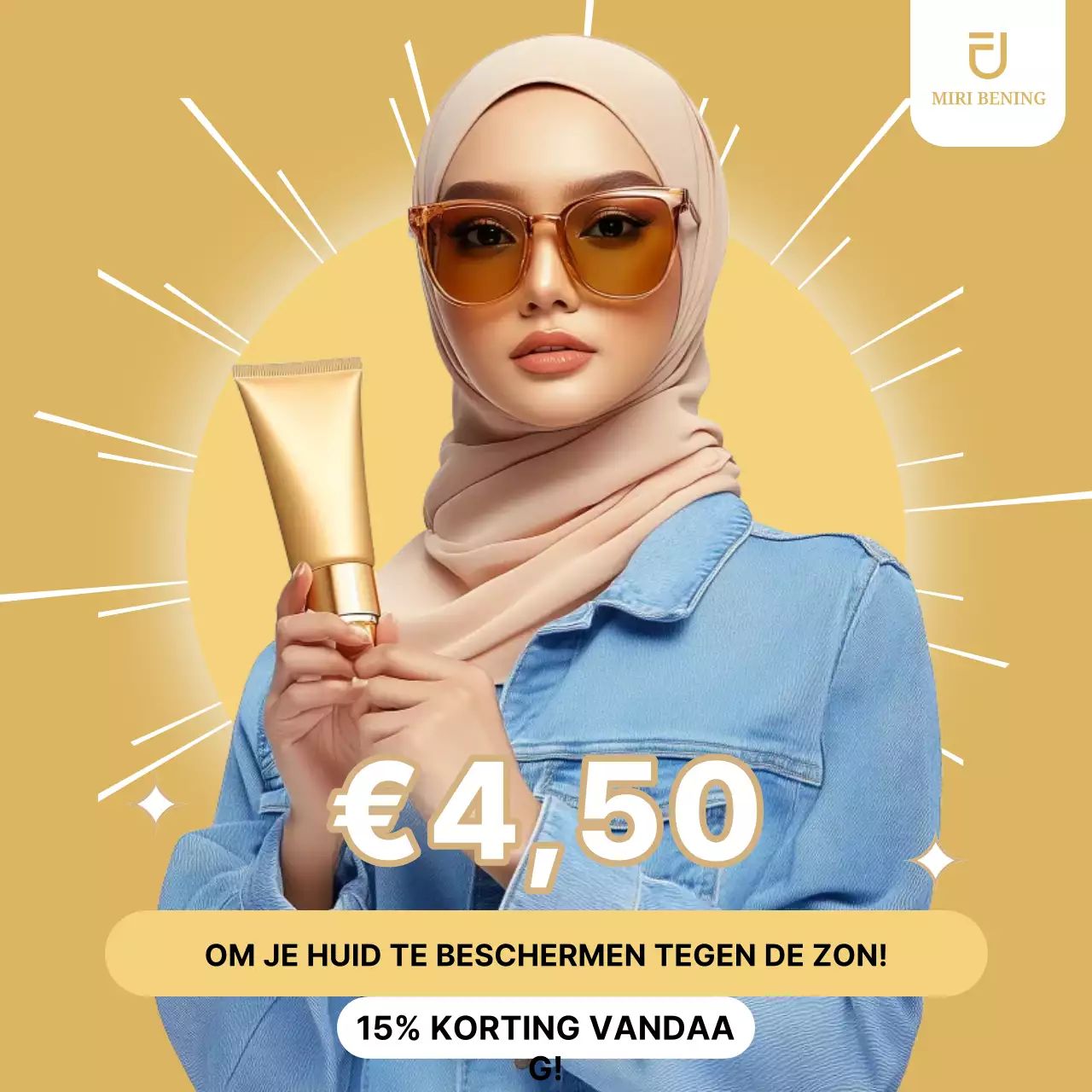 Advertentie voor beige moderne huidverzorging