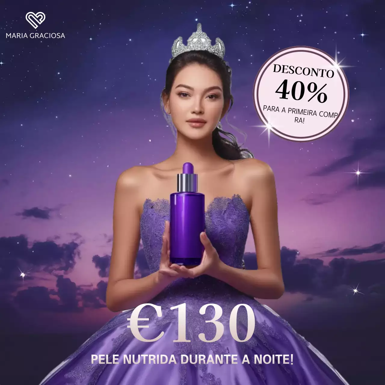 Anúncio Purple Elegant Skincare