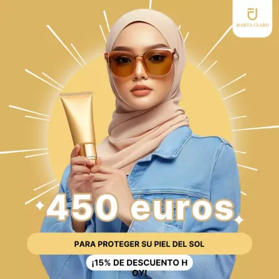 Anuncio de cuidado de la piel moderno en color beige