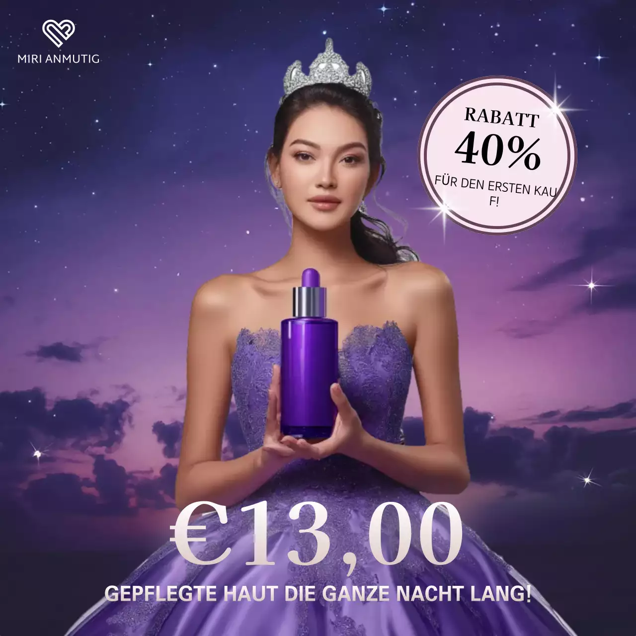 Purple Elegant Skincare Werbung