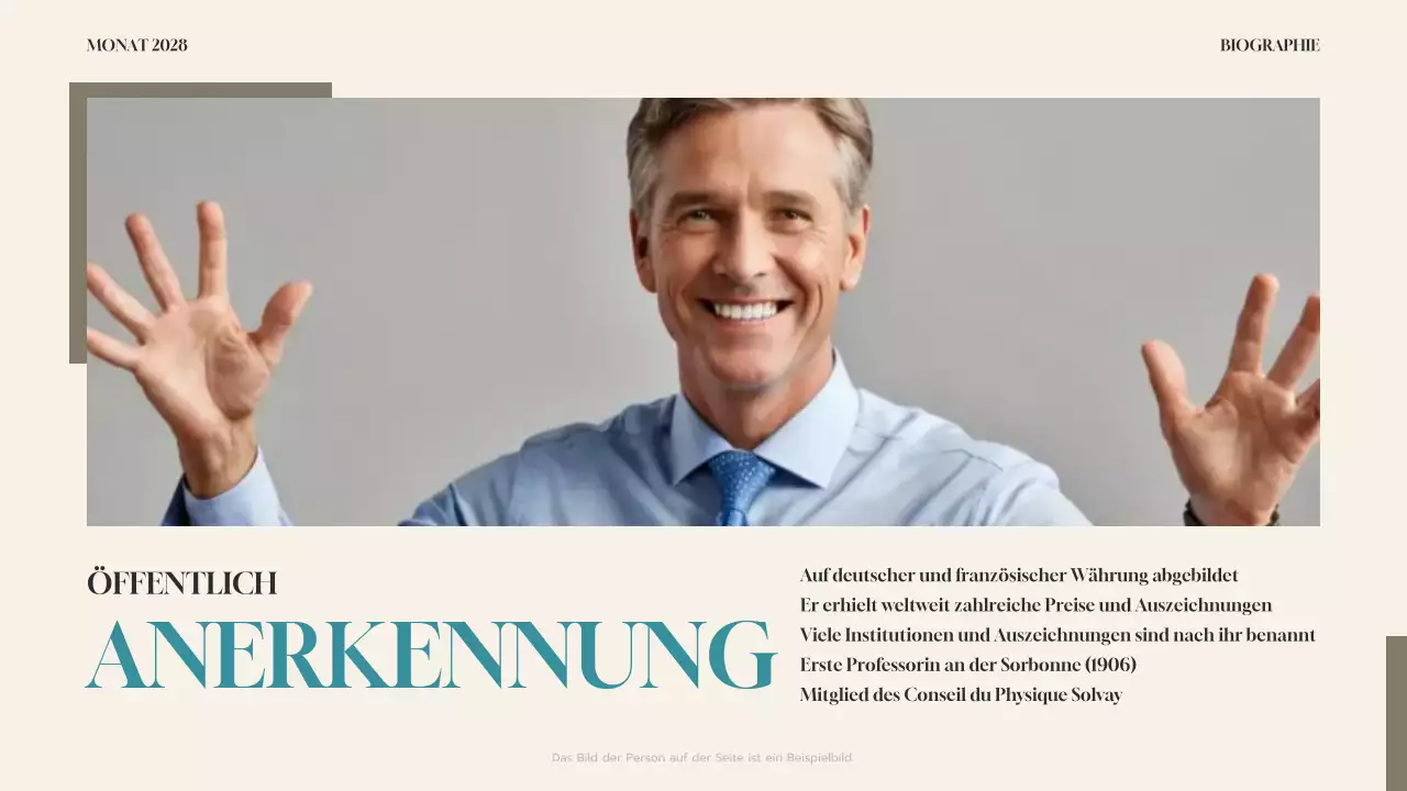 teal moderne biographie präsentation