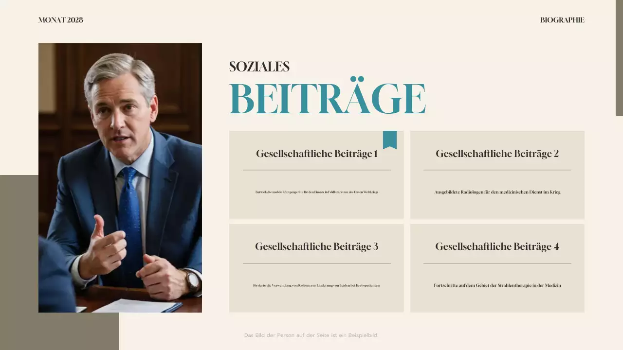 teal moderne biographie präsentation