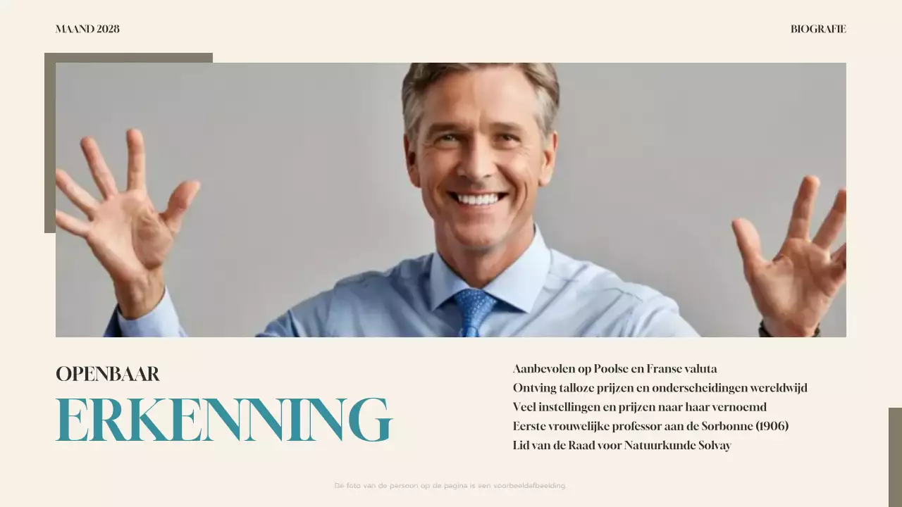 teal moderne biografie presentatie