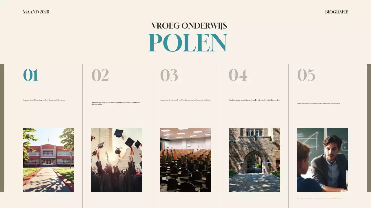 teal moderne biografie presentatie