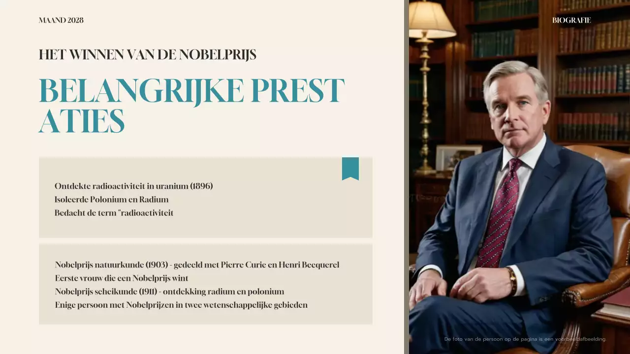 teal moderne biografie presentatie