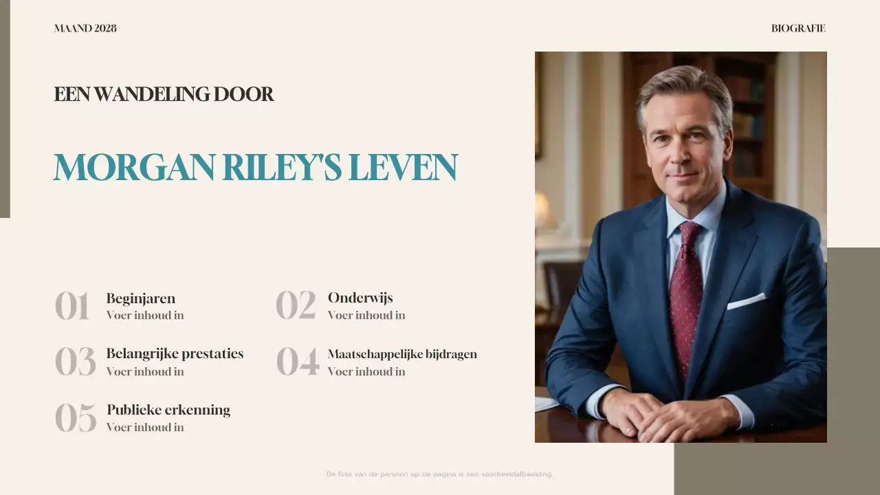 teal moderne biografie presentatie