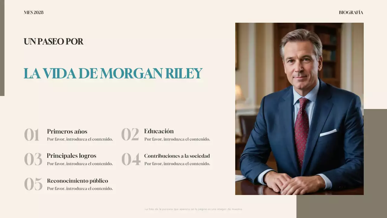 presentación de la biografía moderna de teal