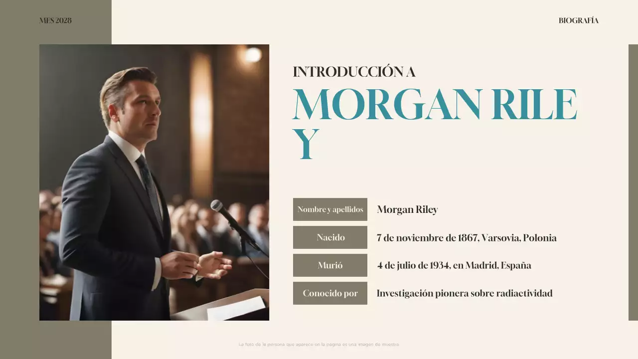 presentación de la biografía moderna de teal