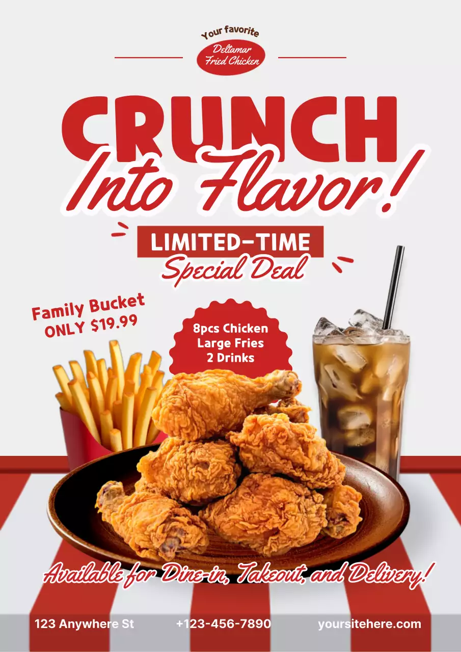 Grey and Red Marketing Promotion Poster