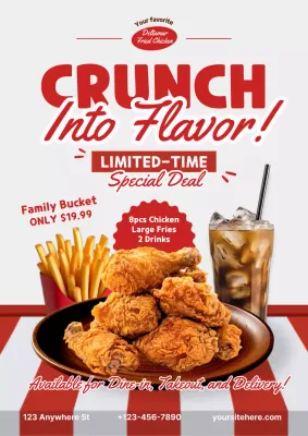 Grey and Red Marketing Promotion Poster